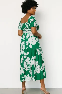 Baltic Born maxi dresses|Kelley Smocked Maxi Dress | Green + White