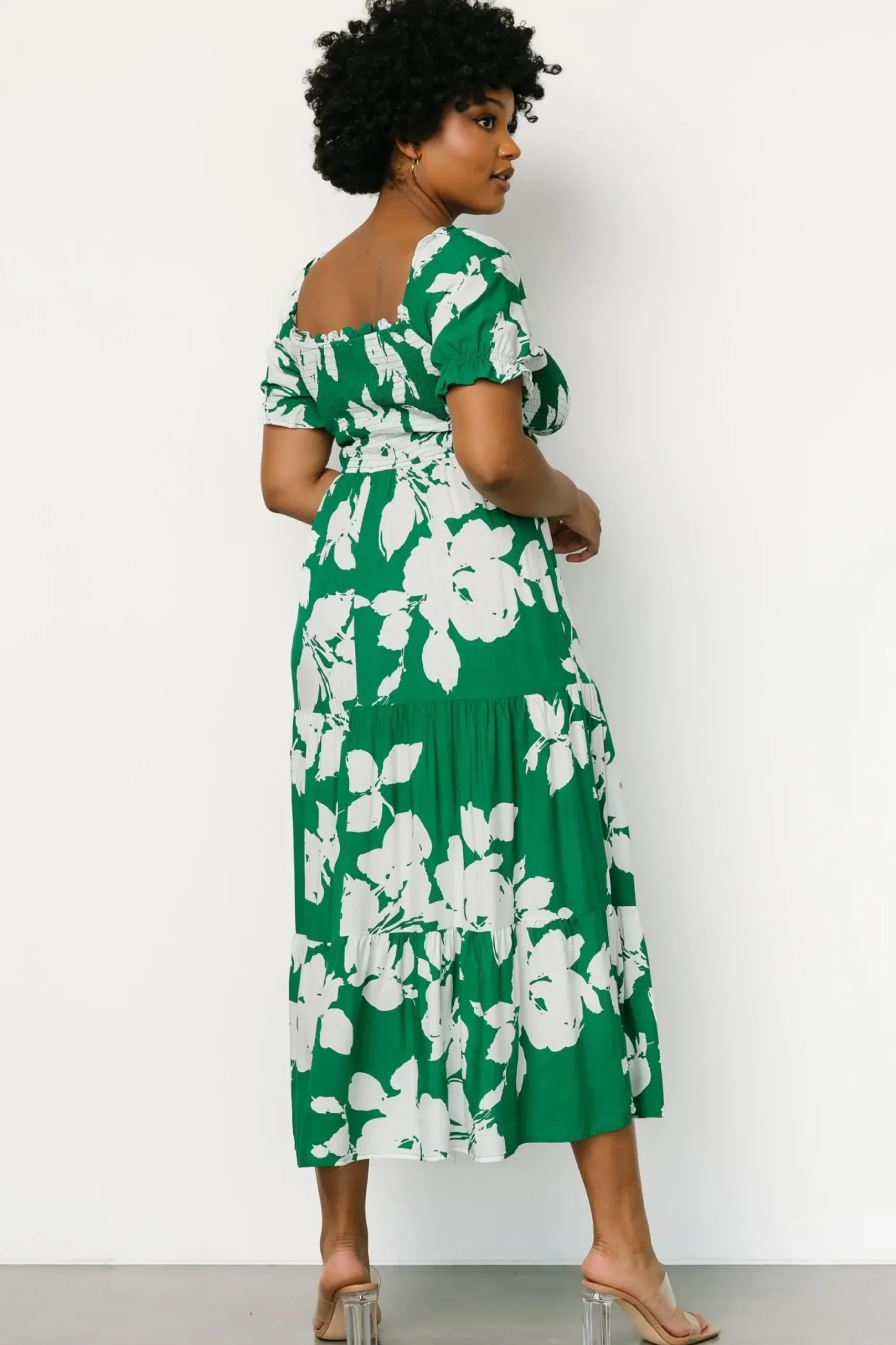 Baltic Born maxi dresses|Kelley Smocked Maxi Dress | Green + White