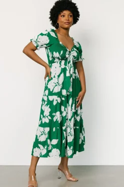 Baltic Born maxi dresses|Kelley Smocked Maxi Dress | Green + White