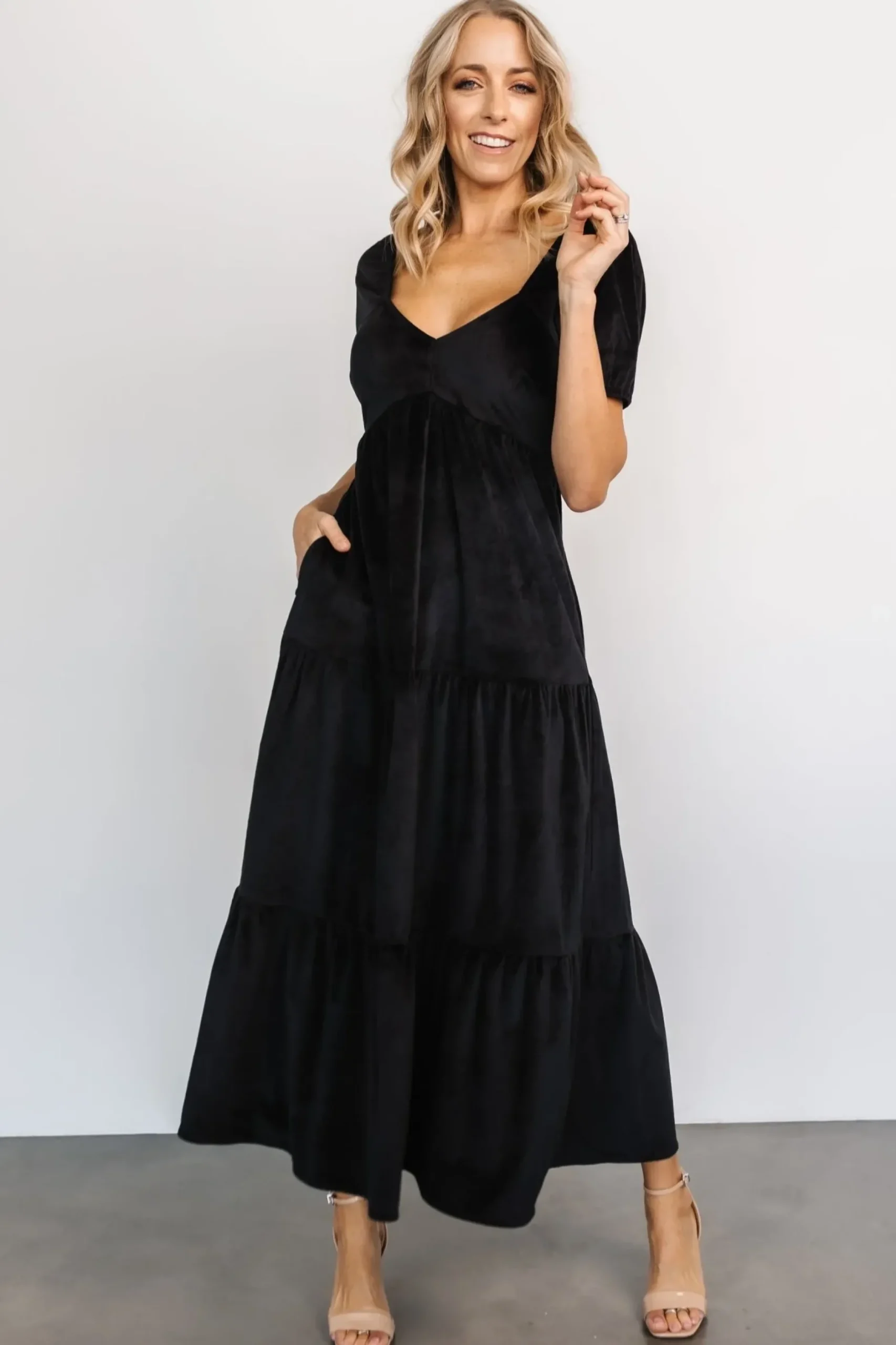 Baltic Born SALE|Kenli Velvet Maxi Dress | Black