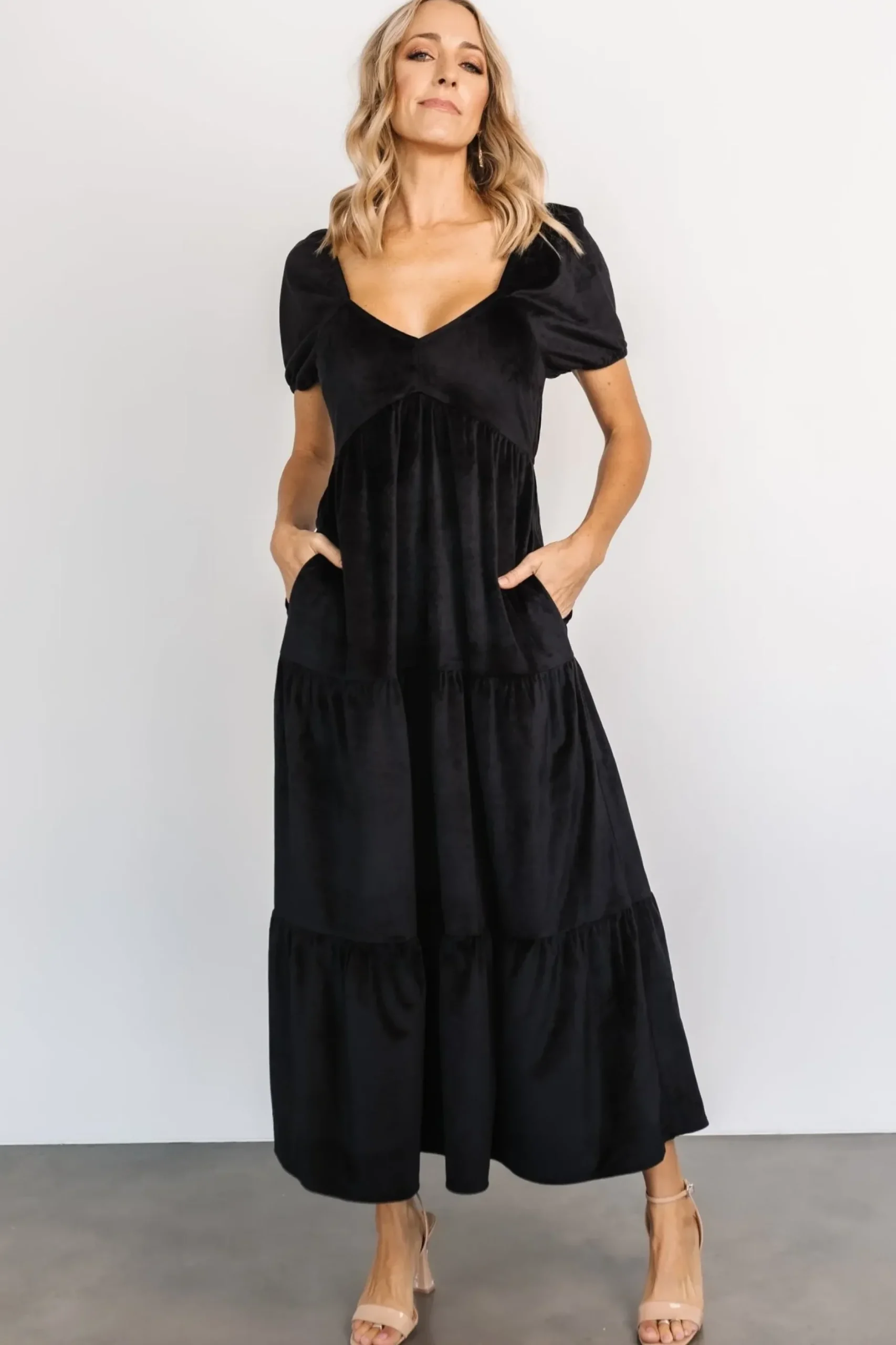 Baltic Born SALE|Kenli Velvet Maxi Dress | Black