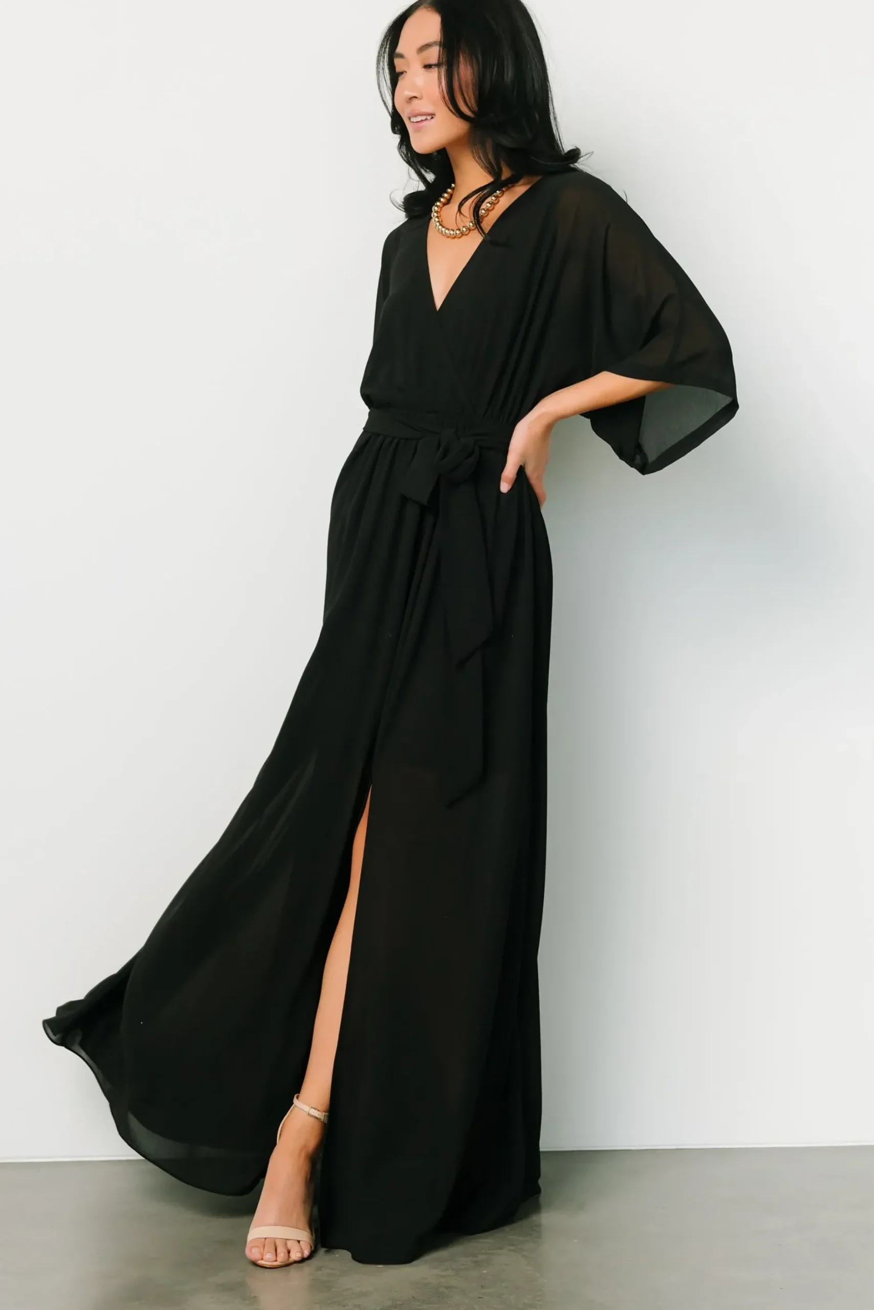 Baltic Born WEDDING SUITE|wedding guest|Kia Kimono Maxi Dress | Black