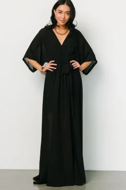 Baltic Born WEDDING SUITE|wedding guest|Kia Kimono Maxi Dress | Black