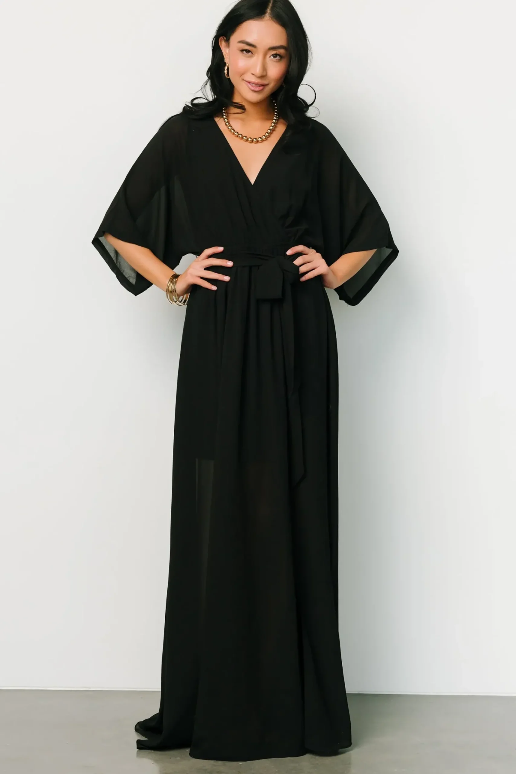 Baltic Born WEDDING SUITE|wedding guest|Kia Kimono Maxi Dress | Black