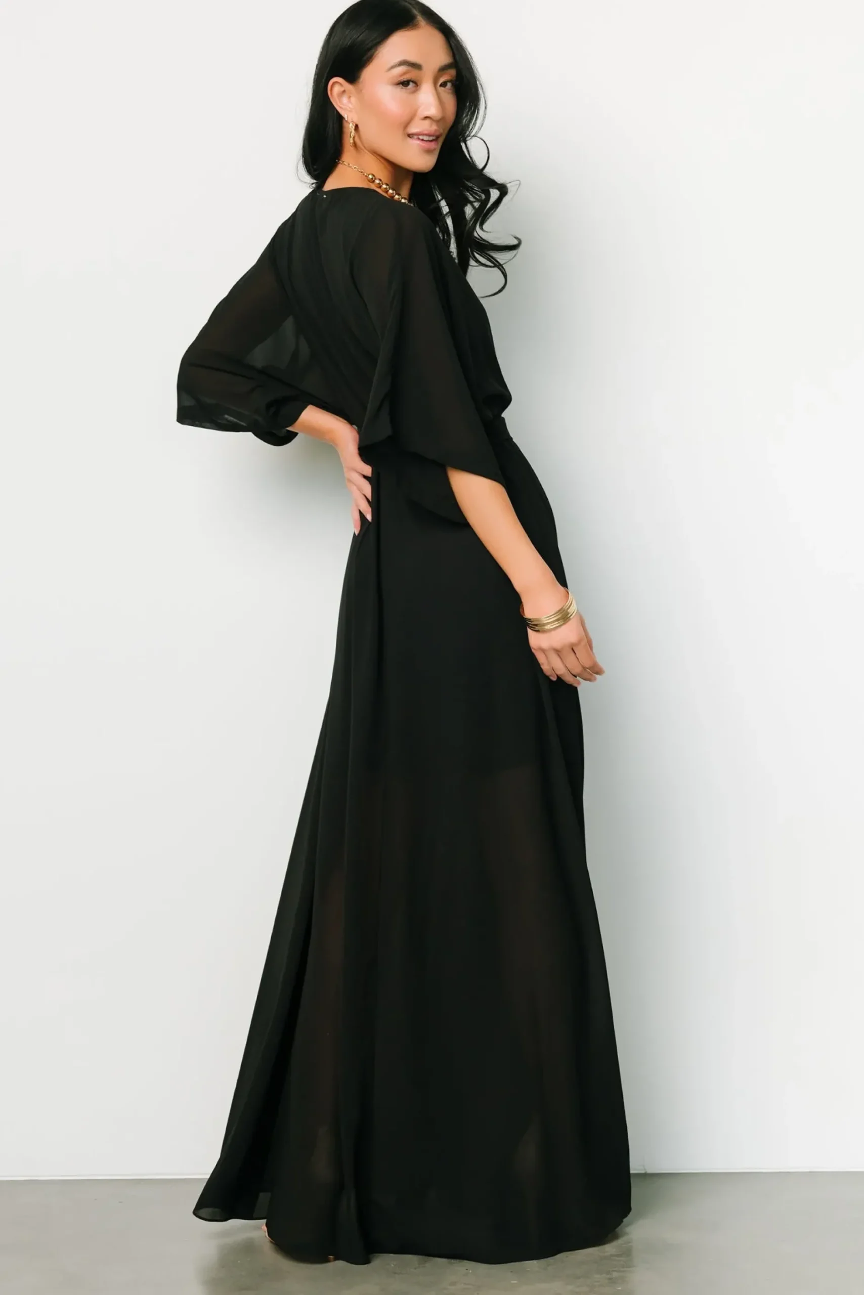 Baltic Born WEDDING SUITE|wedding guest|Kia Kimono Maxi Dress | Black
