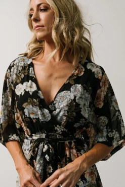 Baltic Born WEDDING SUITE|wedding guest|Kia Kimono Maxi Dress | Black Floral