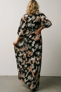 Baltic Born WEDDING SUITE|wedding guest|Kia Kimono Maxi Dress | Black Floral