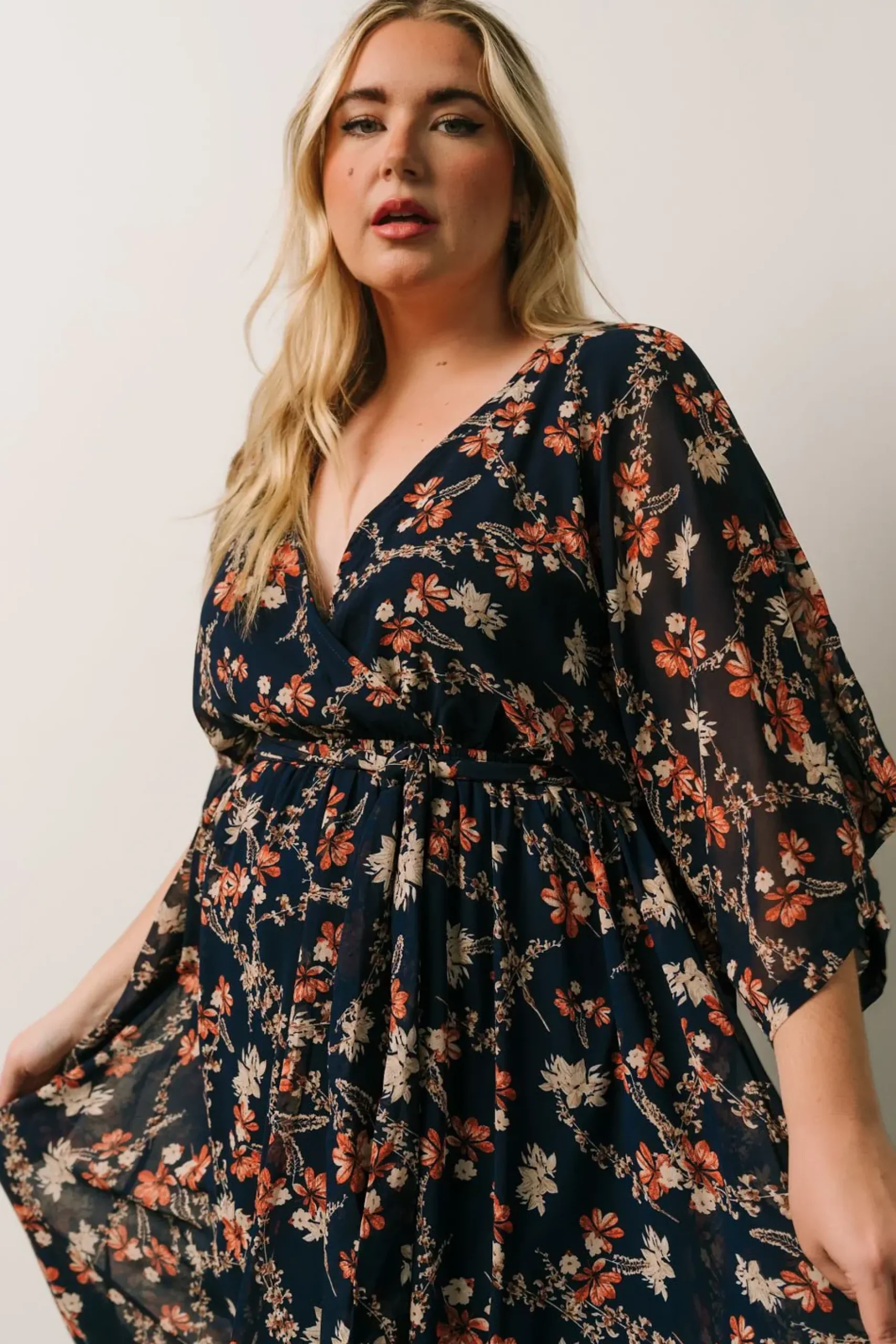 Baltic Born WEDDING SUITE|wedding guest|Kia Kimono Maxi Dress | Dark Blue Floral