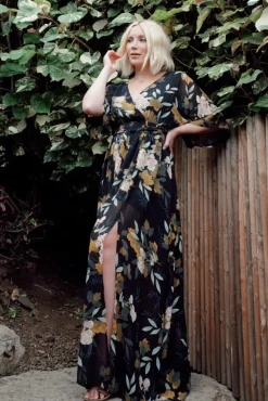 Baltic Born WEDDING SUITE|wedding guest|Kia Kimono Maxi Dress | Midnight Floral