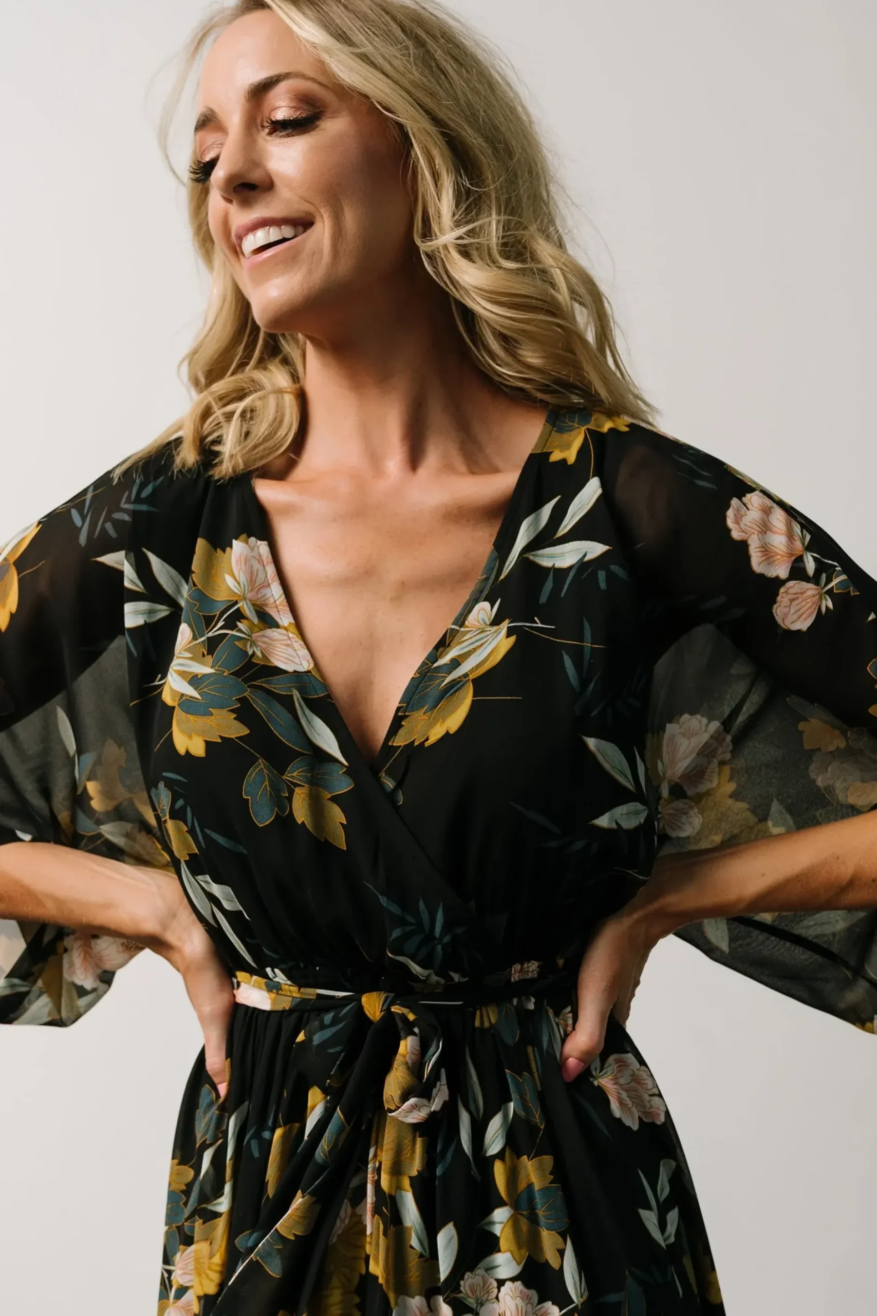 Baltic Born WEDDING SUITE|wedding guest|Kia Kimono Maxi Dress | Midnight Floral