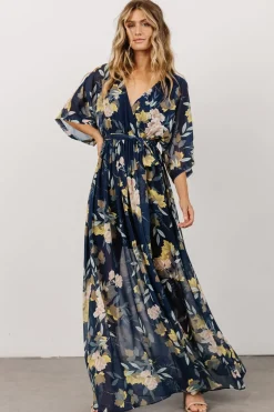 Baltic Born WEDDING SUITE|wedding guest|Kia Kimono Maxi Dress | Navy Floral