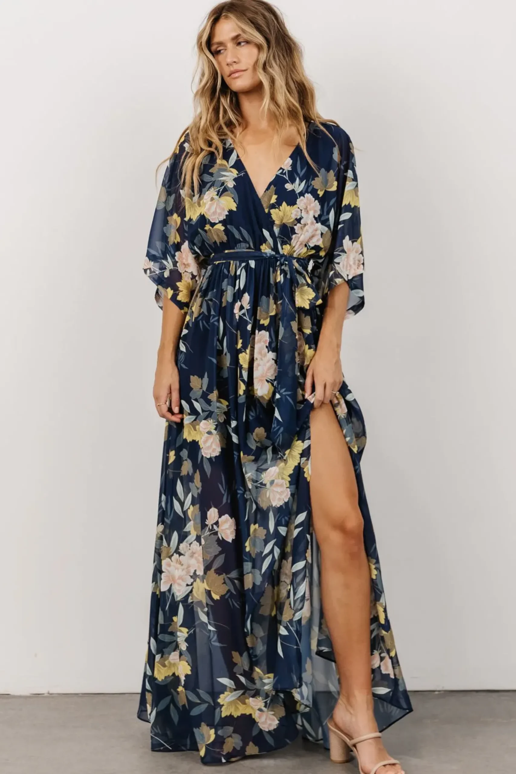 Baltic Born WEDDING SUITE|wedding guest|Kia Kimono Maxi Dress | Navy Floral