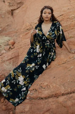 Baltic Born WEDDING SUITE|wedding guest|Kia Kimono Maxi Dress | Navy Floral