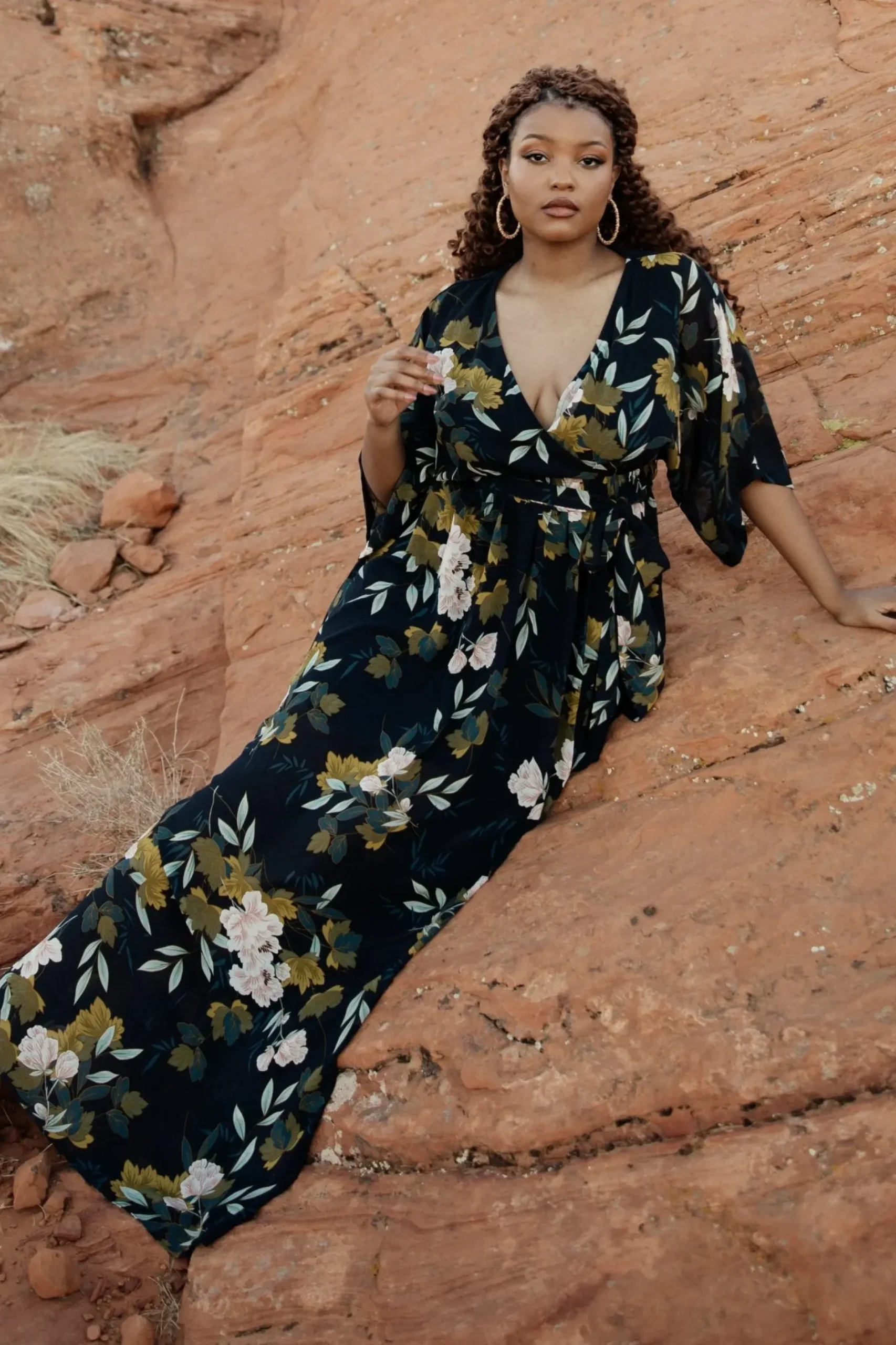 Baltic Born WEDDING SUITE|wedding guest|Kia Kimono Maxi Dress | Navy Floral