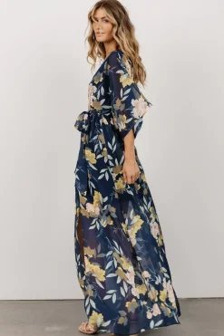 Baltic Born WEDDING SUITE|wedding guest|Kia Kimono Maxi Dress | Navy Floral