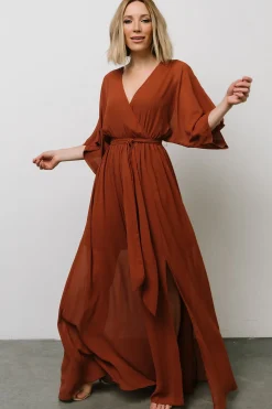 Baltic Born WEDDING SUITE|wedding guest|Kia Kimono Maxi Dress | Rust