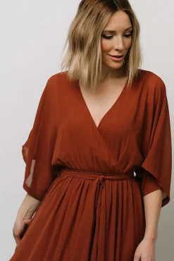 Baltic Born WEDDING SUITE|wedding guest|Kia Kimono Maxi Dress | Rust