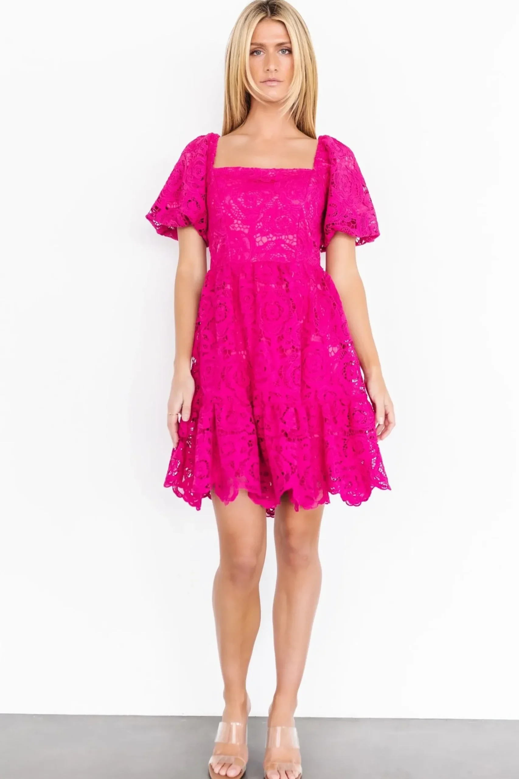 Baltic Born short dresses|Kinley Lace Short Dress | Fuchsia