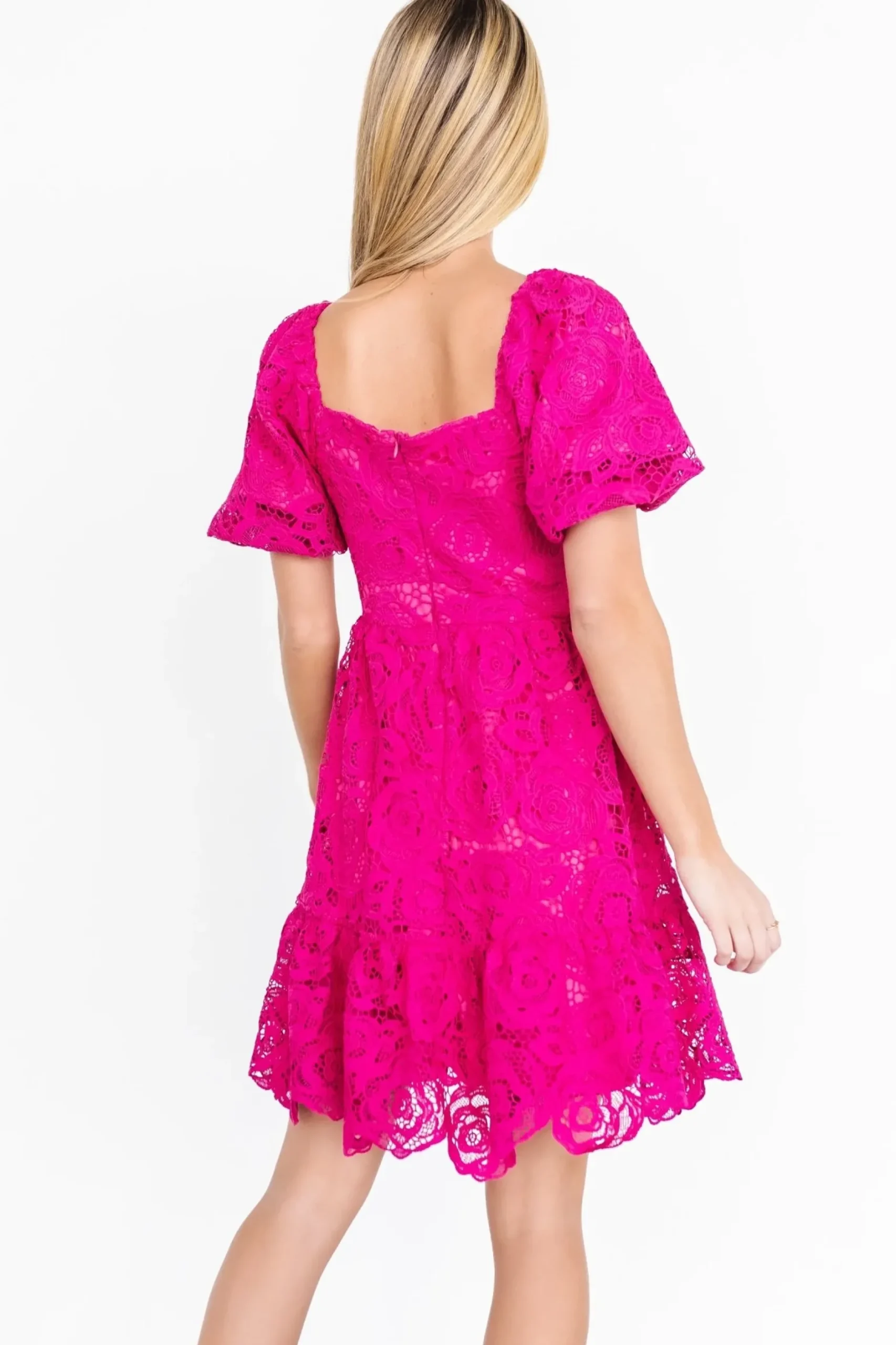 Baltic Born short dresses|Kinley Lace Short Dress | Fuchsia