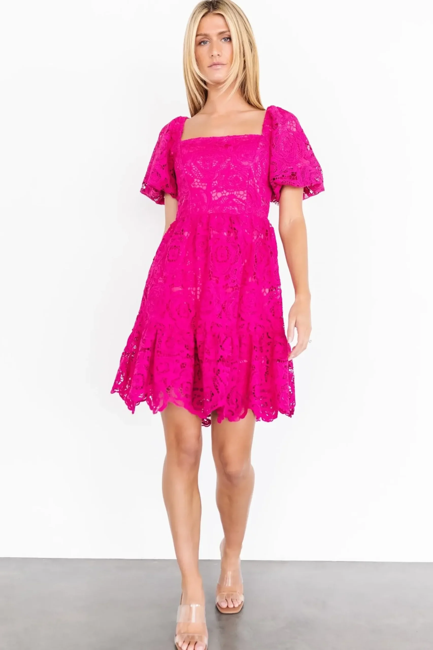 Baltic Born short dresses|Kinley Lace Short Dress | Fuchsia