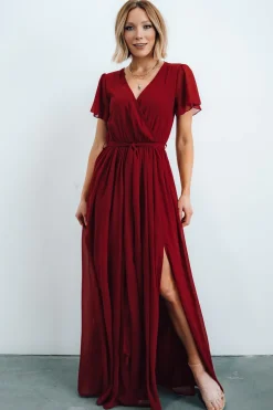 Baltic Born SALE|Kristina Maxi Dress | Burgundy