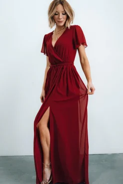 Baltic Born SALE|Kristina Maxi Dress | Burgundy