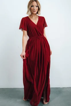 Baltic Born SALE|Kristina Maxi Dress | Burgundy