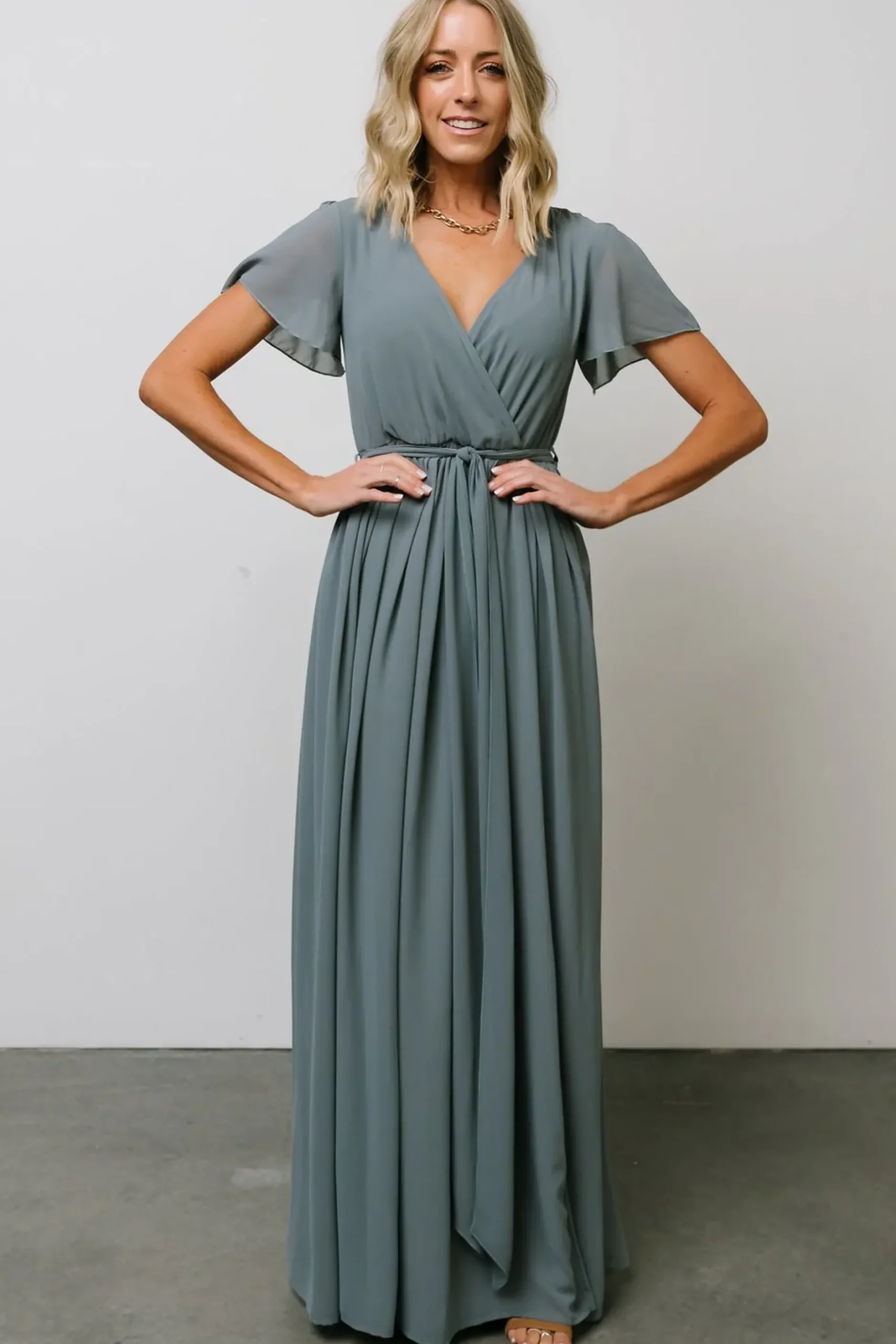 Baltic Born SALE|Kristina Maxi Dress | Dusty Blue