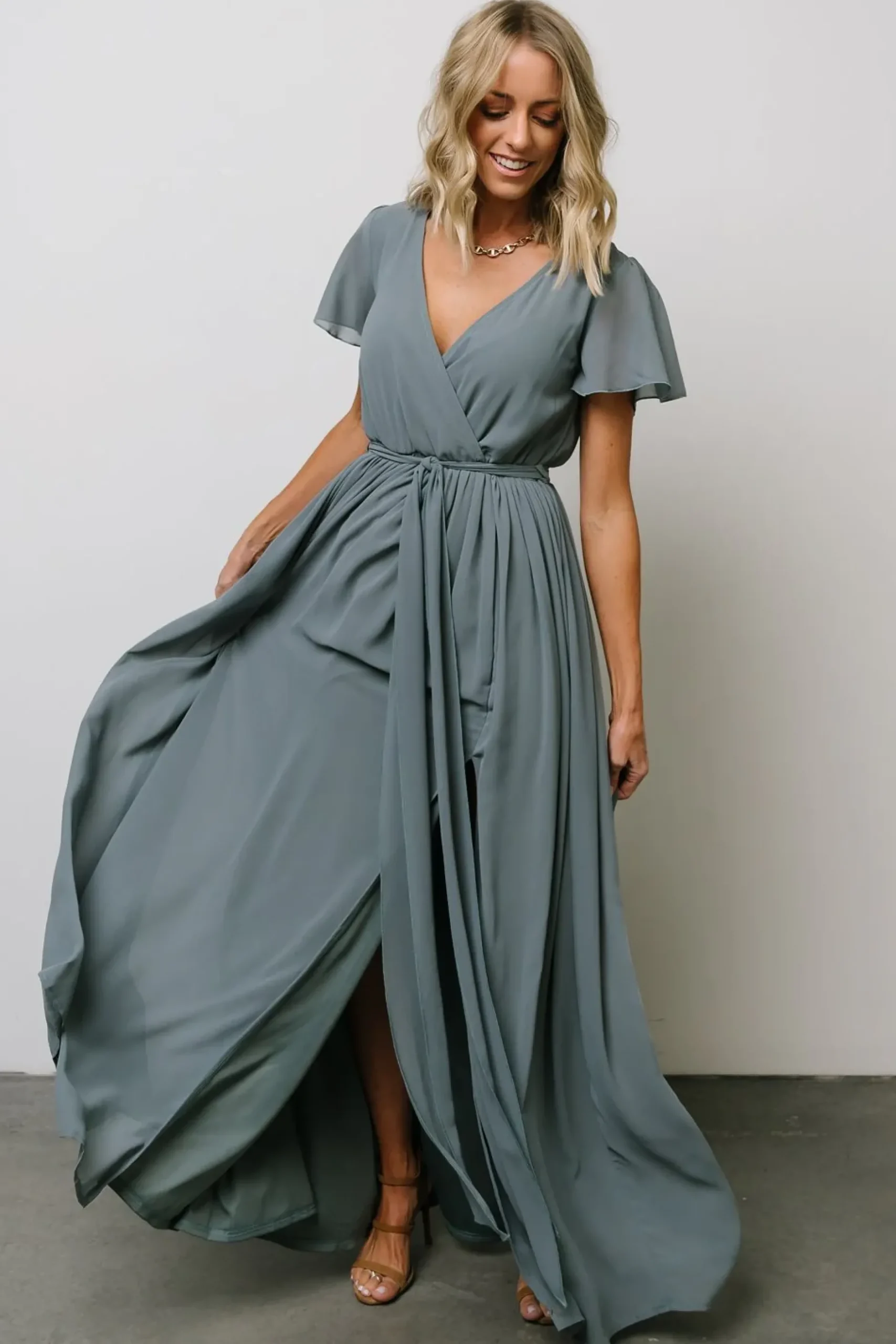 Baltic Born SALE|Kristina Maxi Dress | Dusty Blue