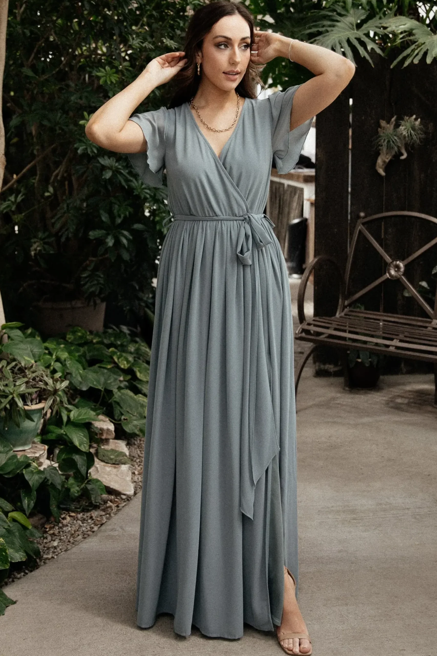 Baltic Born SALE|Kristina Maxi Dress | Dusty Blue