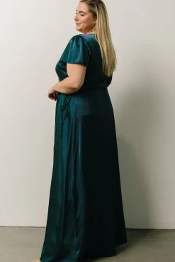 Baltic Born WEDDING SUITE|wedding guest|Krystal Satin Wrap Gown | Deep Blue