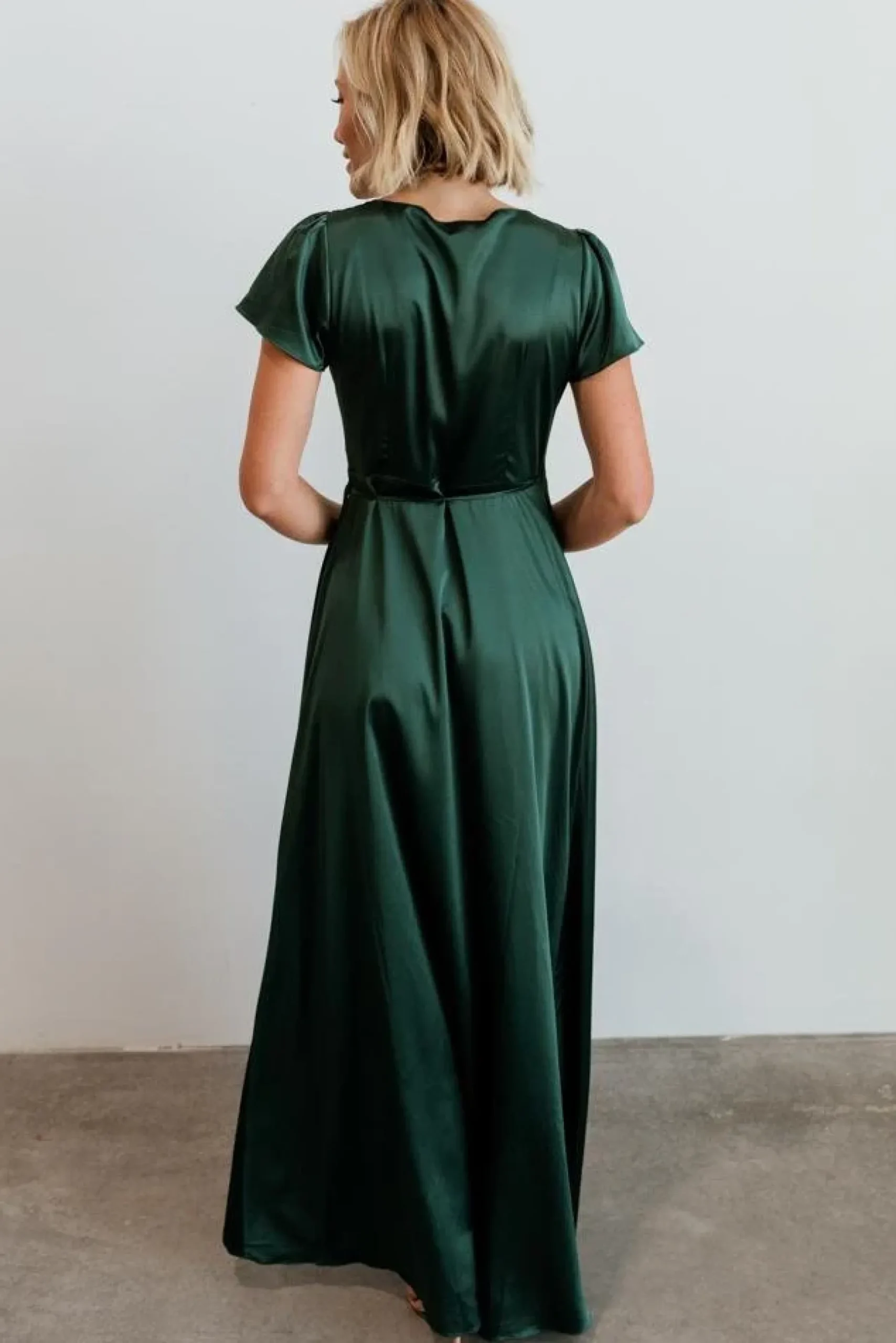 Baltic Born WEDDING SUITE|wedding guest|Krystal Satin Wrap Gown | Green