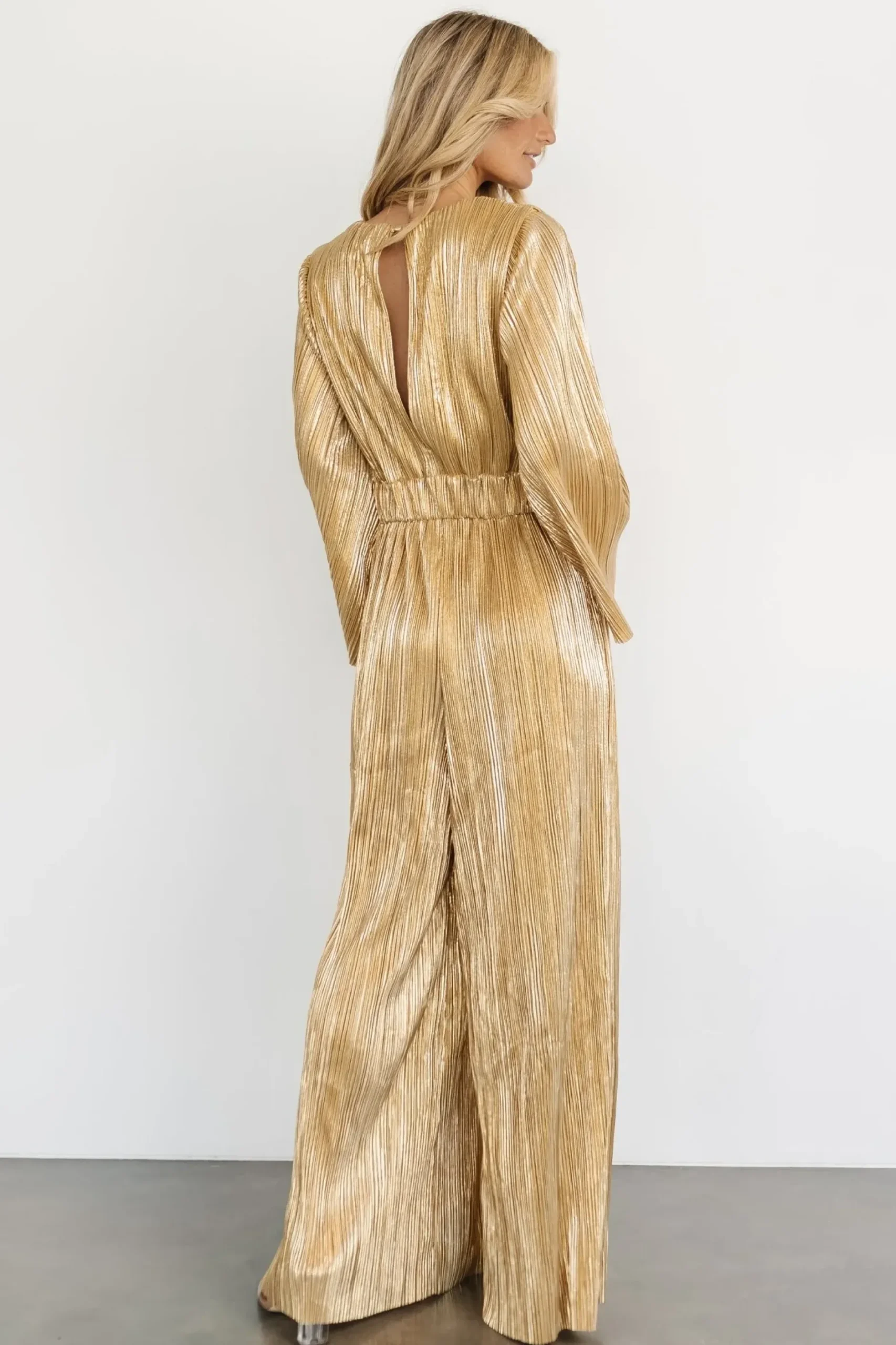 Baltic Born JUMPSUITS + ROMPERS|La Rambla Pleated Jumpsuit | Gold