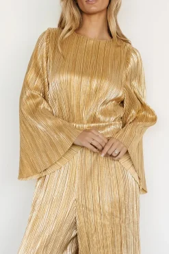 Baltic Born JUMPSUITS + ROMPERS|La Rambla Pleated Jumpsuit | Gold