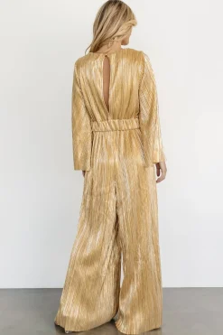Baltic Born JUMPSUITS + ROMPERS|La Rambla Pleated Jumpsuit | Gold