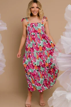 Baltic Born midi dresses|Lakewood Tie Dress | Pink Multi