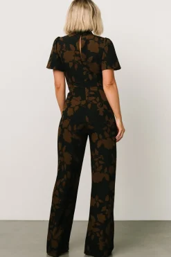 Baltic Born COMING SOON|Langham Mock Neck Jumpsuit | Espresso Print