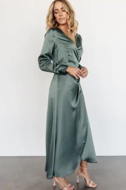 Baltic Born SALE|Lawrence Wrap Maxi Dress | Winter Green