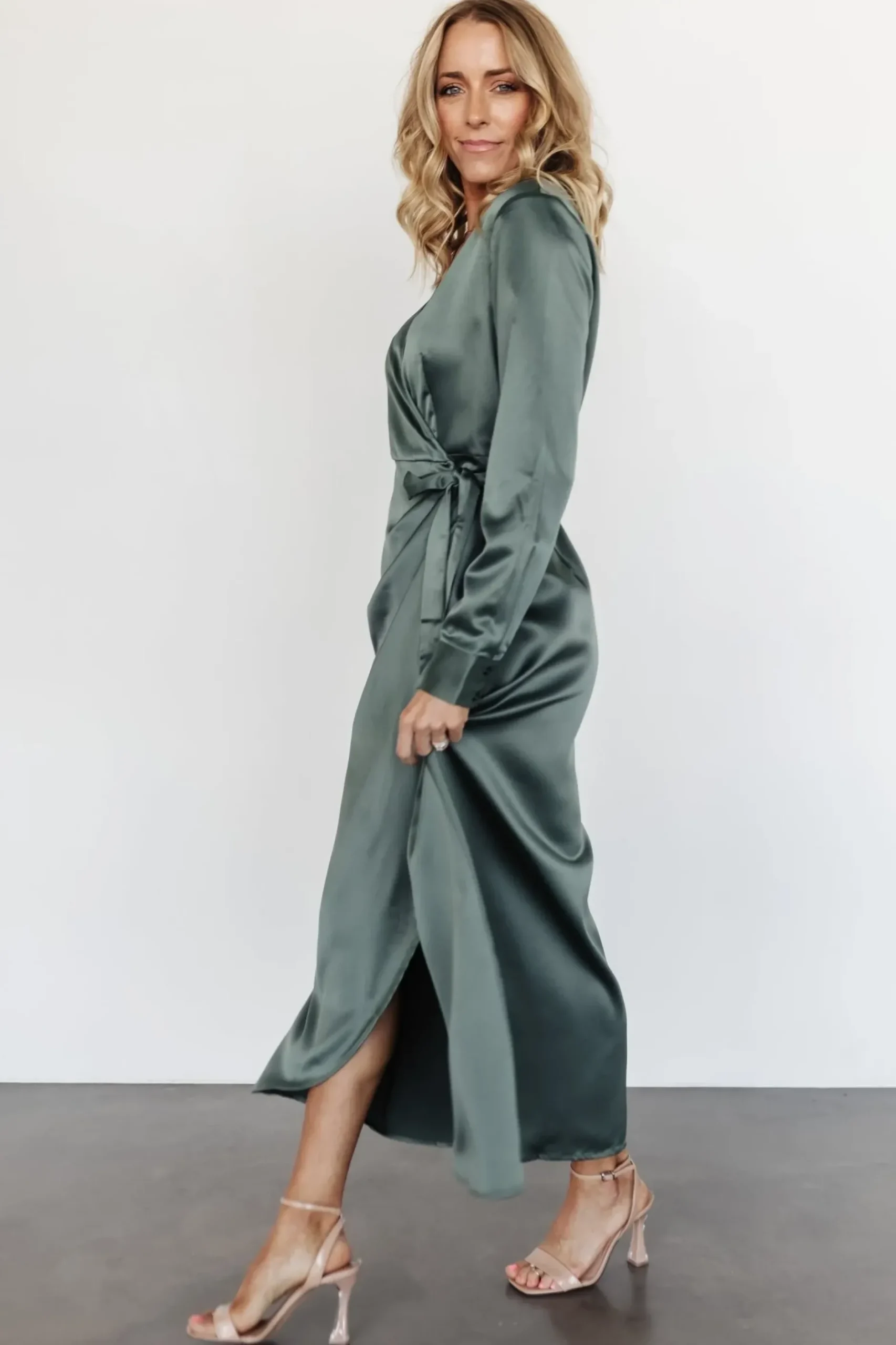 Baltic Born SALE|Lawrence Wrap Maxi Dress | Winter Green