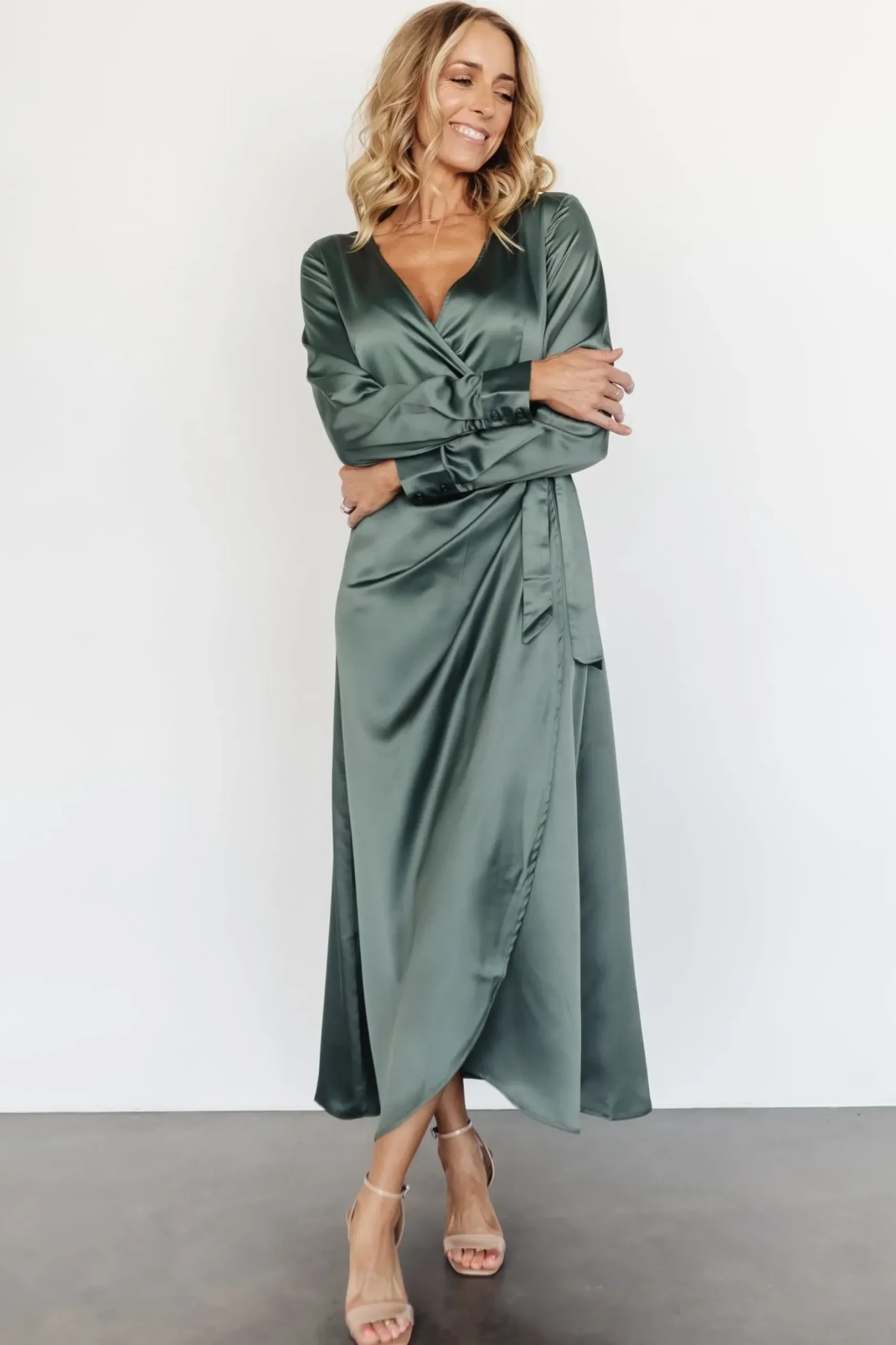 Baltic Born SALE|Lawrence Wrap Maxi Dress | Winter Green