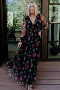 Baltic Born DRESSES|maxi dresses|Layla Tulle Maxi Dress | Black Multi