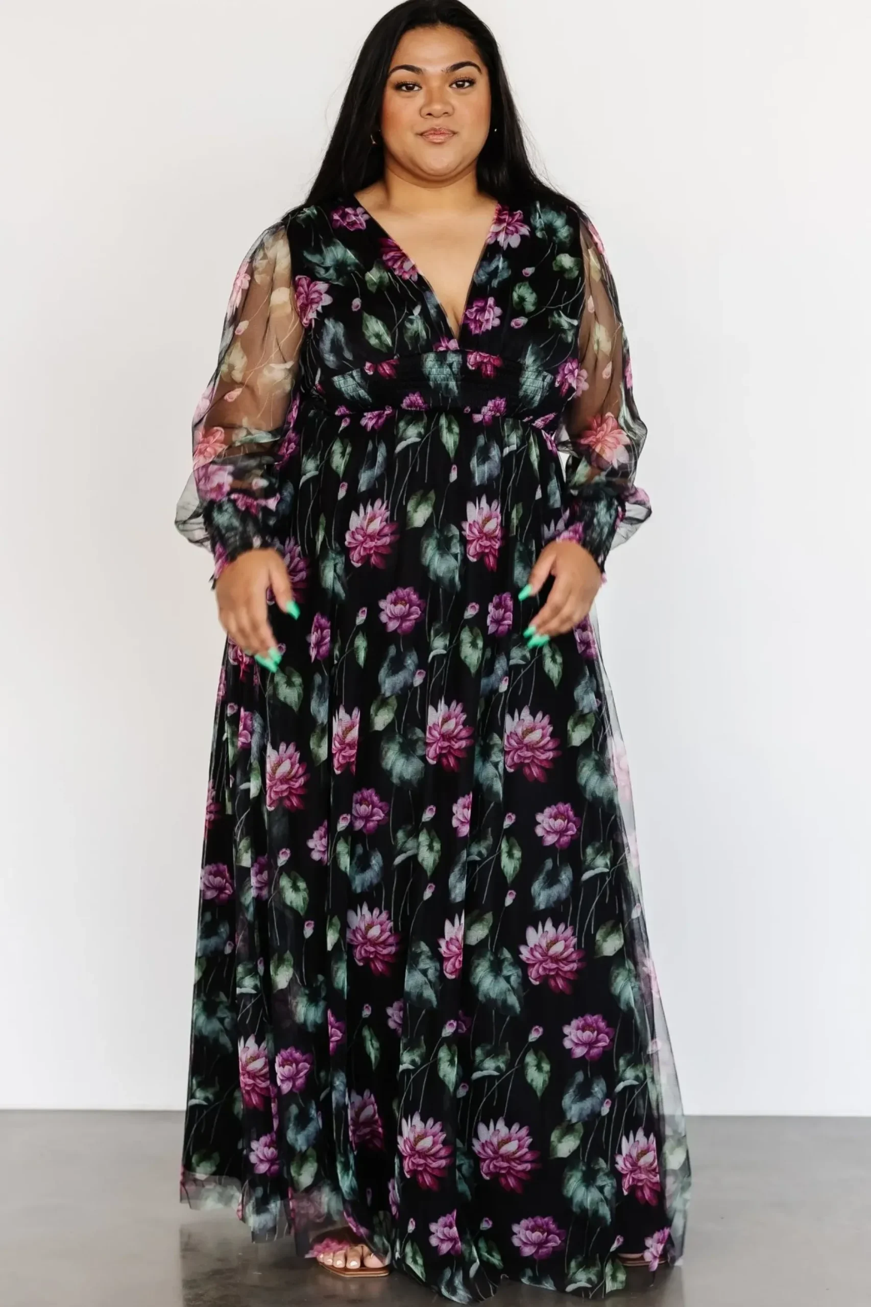 Baltic Born DRESSES|maxi dresses|Layla Tulle Maxi Dress | Black Multi