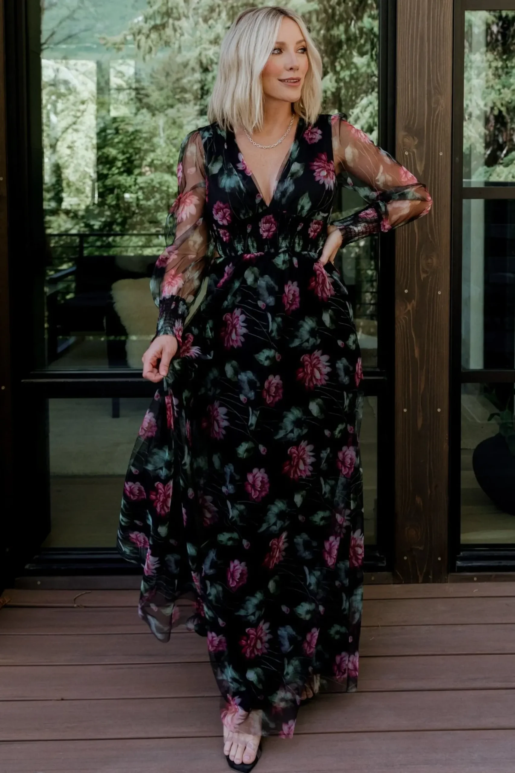 Baltic Born DRESSES|maxi dresses|Layla Tulle Maxi Dress | Black Multi