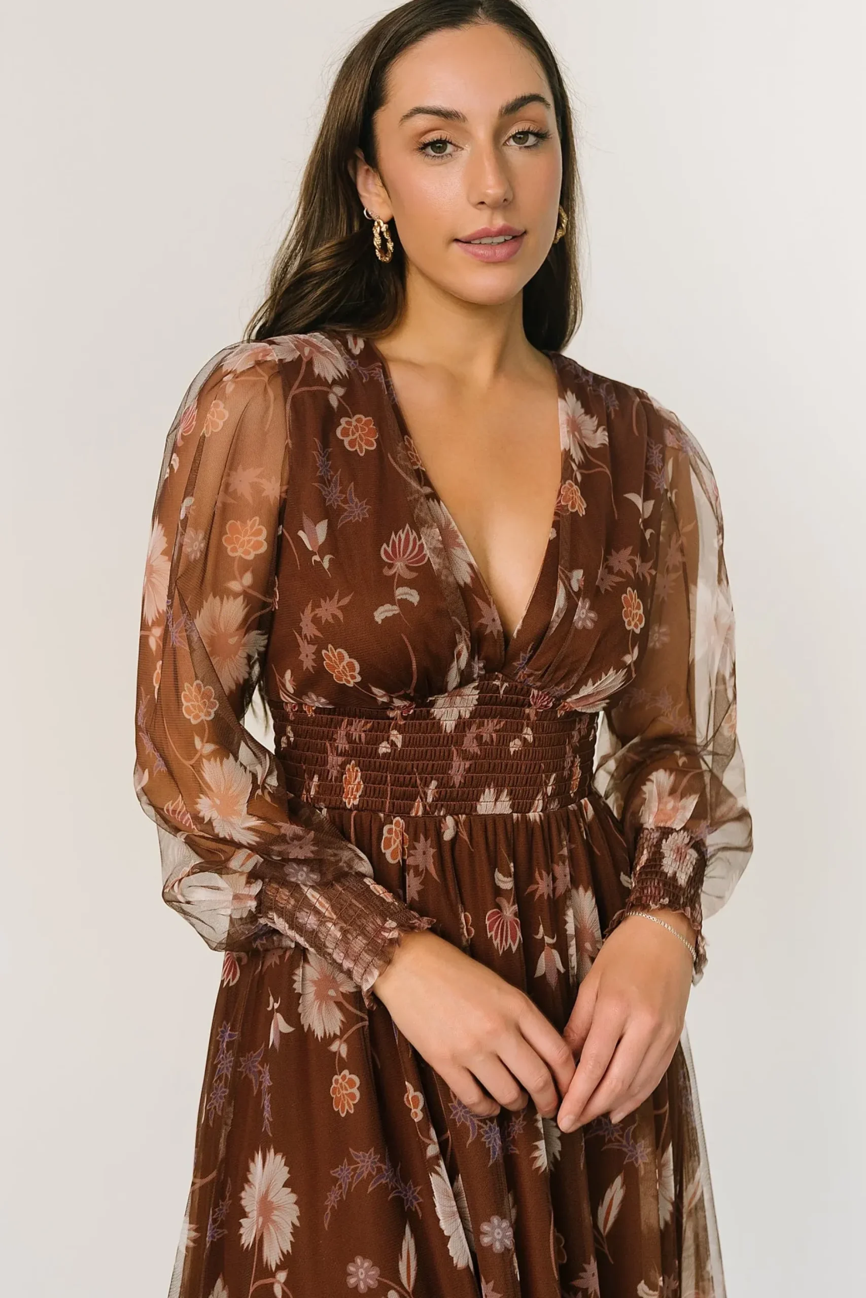 Baltic Born DRESSES|maxi dresses|Layla Tulle Maxi Dress | Chestnut Floral