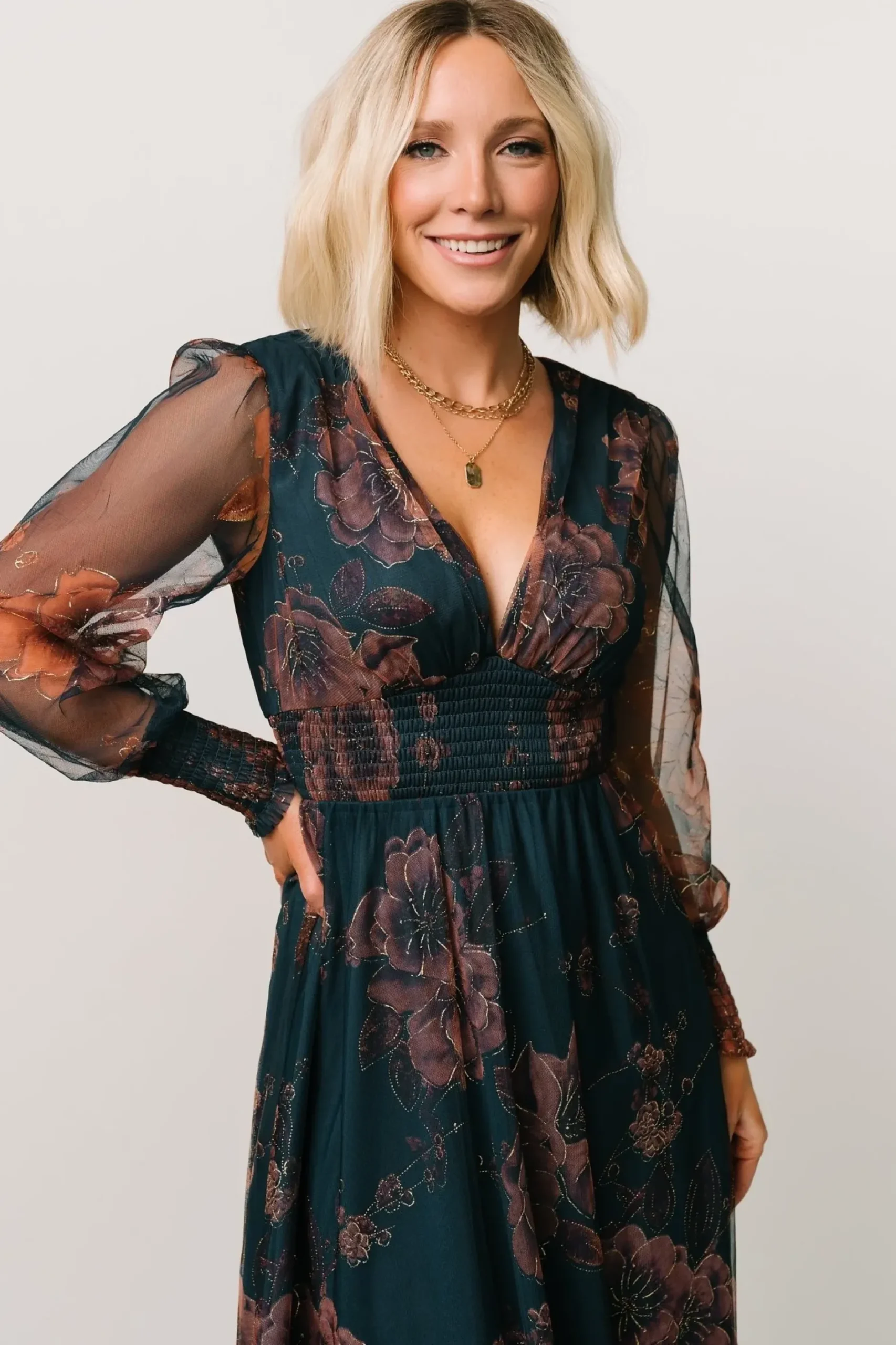 Baltic Born DRESSES|maxi dresses|Layla Tulle Maxi Dress | Copper + Blue Metallic