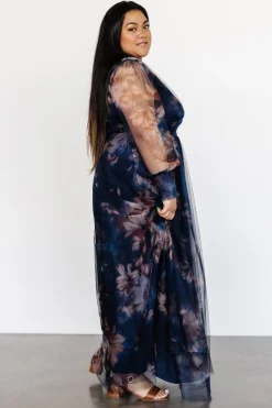 Baltic Born DRESSES|maxi dresses|Layla Tulle Maxi Dress | Dark Blue Floral