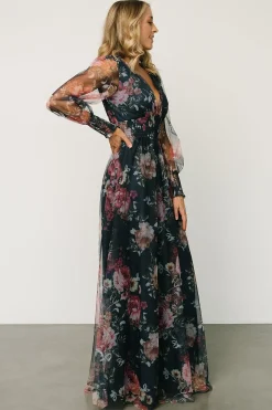 Baltic Born DRESSES|maxi dresses|Layla Tulle Maxi Dress | Garden Navy Floral