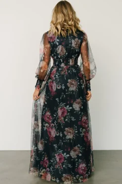 Baltic Born DRESSES|maxi dresses|Layla Tulle Maxi Dress | Garden Navy Floral