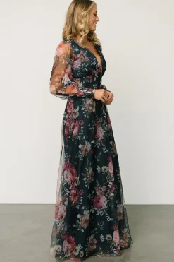 Baltic Born DRESSES|maxi dresses|Layla Tulle Maxi Dress | Garden Navy Floral