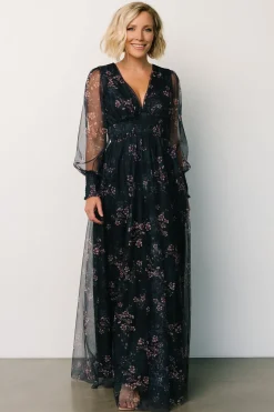 Baltic Born DRESSES|maxi dresses|Layla Tulle Maxi Dress | Metallic Blue + Pink